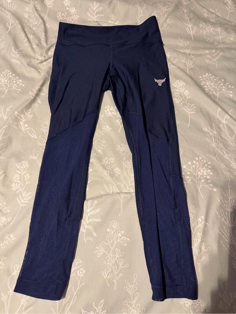 Under Armour Navy Performance Leggings with Project Rock Logo